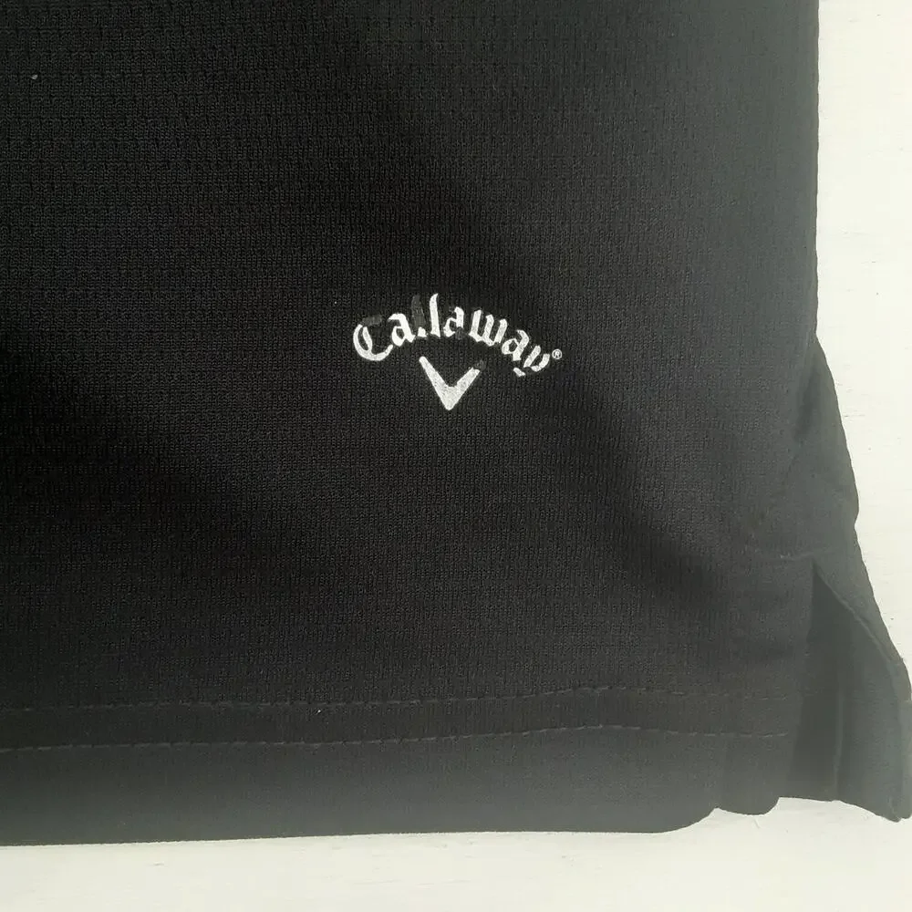 Callaway Polo Shirt Mens Medium Black Golf Performance Short Sleeve